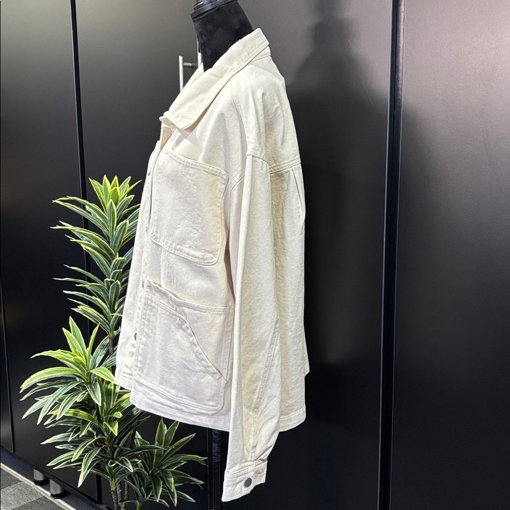Stitch Fusion Twill cotton chore jacket,snap front,chest pockets,4 front pockets View 3